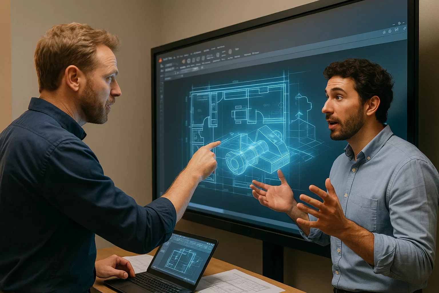 kollegi obuchayut drug druga u doski